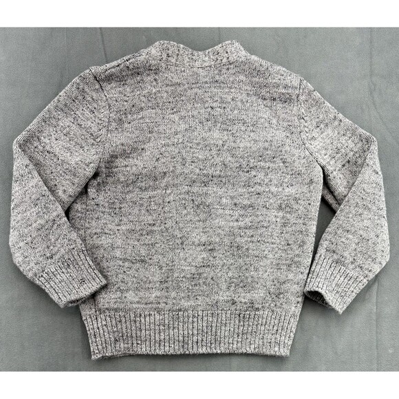 Baby GAP Cardigan Sweater 3 Years Gray Button Front Teddy Bear Logo Cotton - Picture 2 of 11
